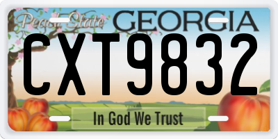 GA license plate CXT9832
