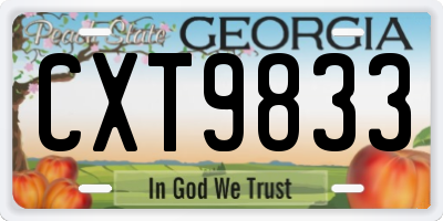 GA license plate CXT9833