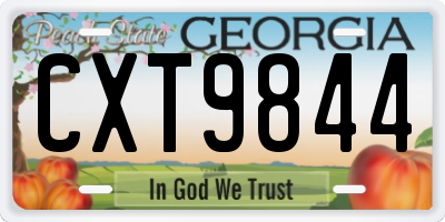 GA license plate CXT9844