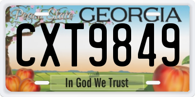 GA license plate CXT9849