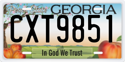 GA license plate CXT9851