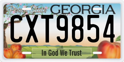 GA license plate CXT9854
