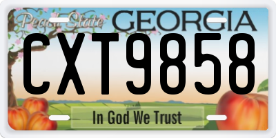 GA license plate CXT9858