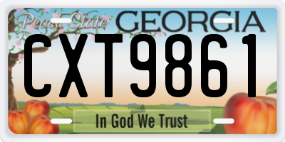 GA license plate CXT9861