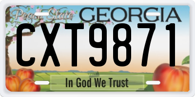 GA license plate CXT9871