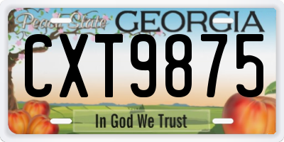 GA license plate CXT9875