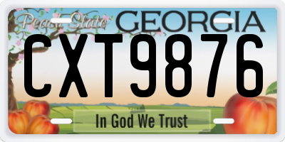 GA license plate CXT9876