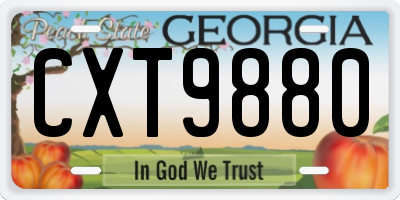GA license plate CXT9880