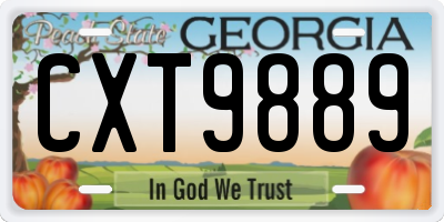 GA license plate CXT9889