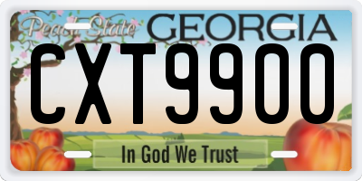 GA license plate CXT9900