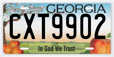 GA license plate CXT9902