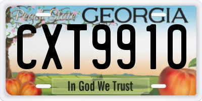 GA license plate CXT9910