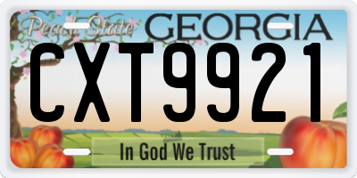 GA license plate CXT9921
