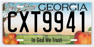 GA license plate CXT9941