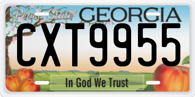 GA license plate CXT9955