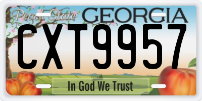 GA license plate CXT9957