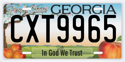 GA license plate CXT9965