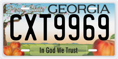 GA license plate CXT9969