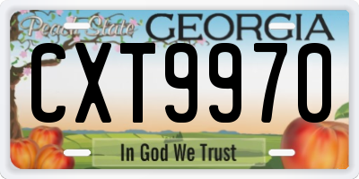 GA license plate CXT9970