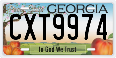 GA license plate CXT9974