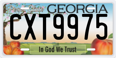GA license plate CXT9975
