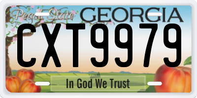 GA license plate CXT9979
