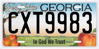 GA license plate CXT9983