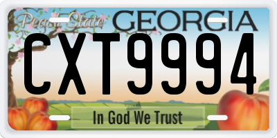 GA license plate CXT9994