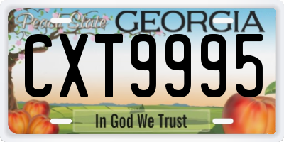 GA license plate CXT9995