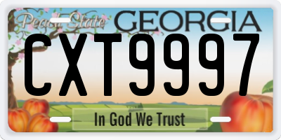 GA license plate CXT9997