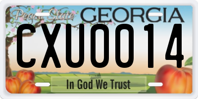 GA license plate CXU0014