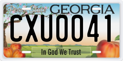 GA license plate CXU0041