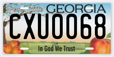 GA license plate CXU0068