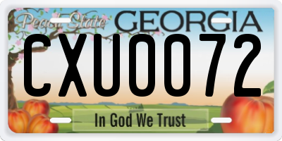 GA license plate CXU0072