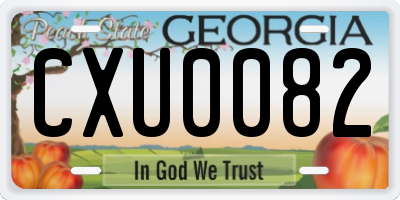 GA license plate CXU0082