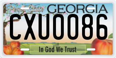 GA license plate CXU0086