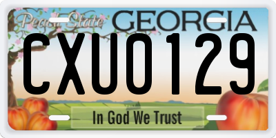GA license plate CXU0129