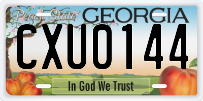 GA license plate CXU0144