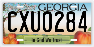 GA license plate CXU0284