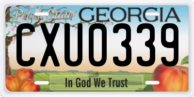 GA license plate CXU0339