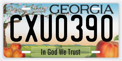 GA license plate CXU0390