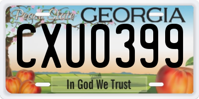 GA license plate CXU0399