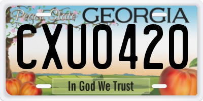 GA license plate CXU0420