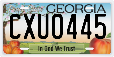 GA license plate CXU0445