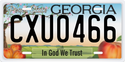 GA license plate CXU0466