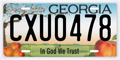 GA license plate CXU0478