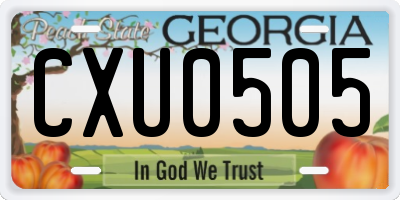 GA license plate CXU0505
