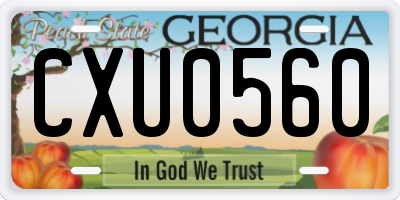 GA license plate CXU0560