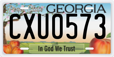 GA license plate CXU0573