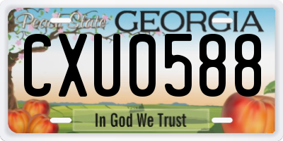GA license plate CXU0588